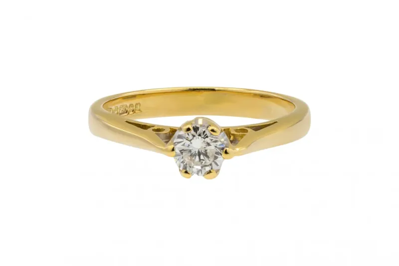18ct Yellow Gold Diamond Engagement Ring 0.26ct