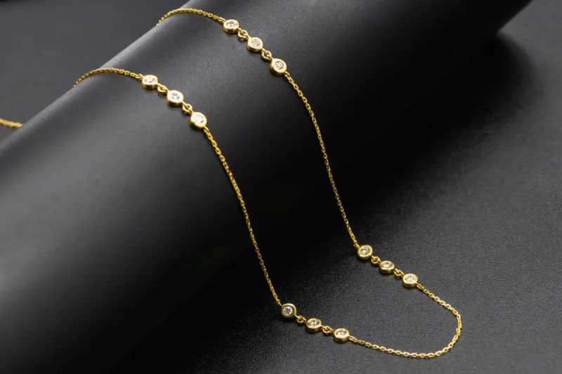 18ct Yellow Gold Diamond Necklace 0.45cts