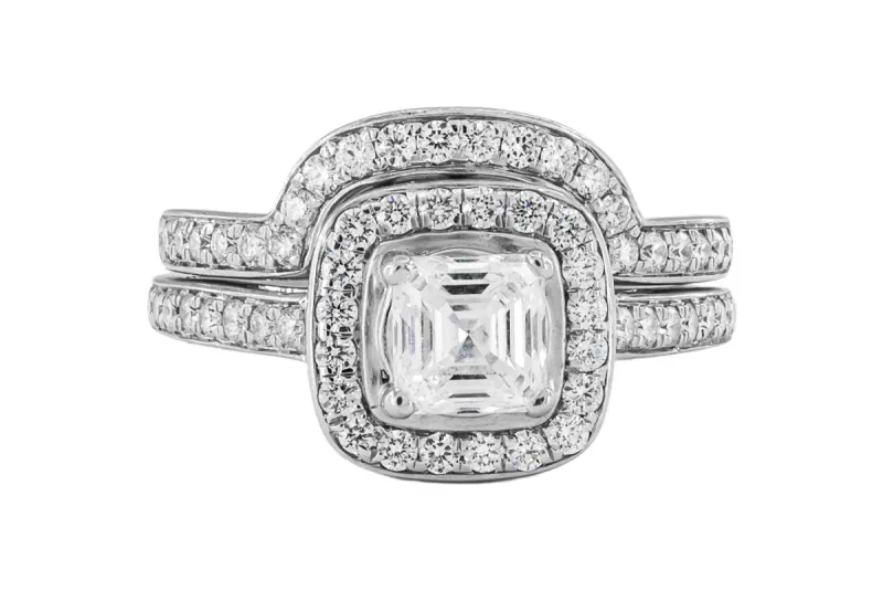 18ct White Gold Diamond Engagement Ring Set 2ct G SI1 GIA Cert