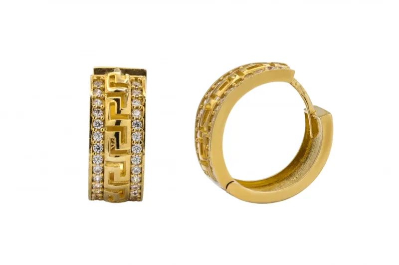 9ct Yellow Gold Cubic Zirconia Huggie Earrings 6.3g