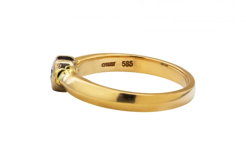 14ct Yellow Gold Round Brilliant Diamond Solitaire Ring 0.60ct