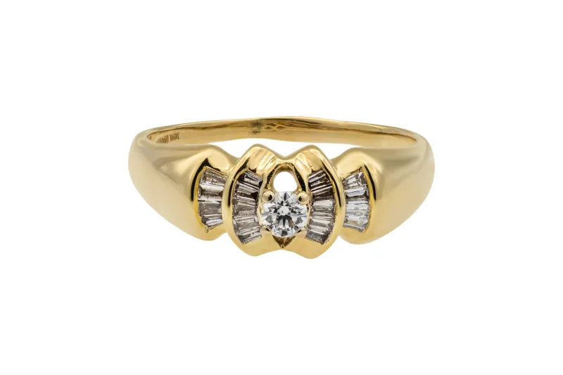 14ct Yellow Gold Diamond Dress Ring 0.18ct