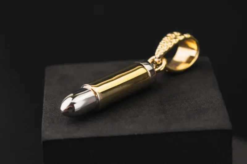 9ct Yellow And White Gold Bullet Pendant 11.2g
