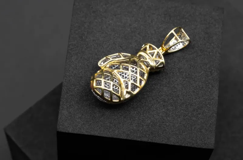 9ct Yellow Gold Boxing Glove Diamond Pendant 1.06cts