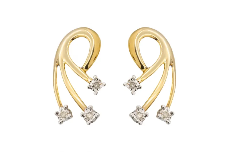 9ct Yellow Gold Diamond Stud Earrings 0.6ct