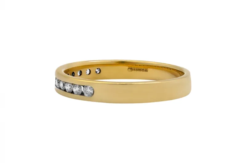 18ct Yellow Gold Channel Set Diamond Band Ring 0.50ct