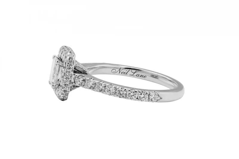 14ct White Gold Emerald Cut Engagement Ring 1.39ct 4.2g