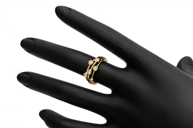 18ct Yellow Gold Bubble Diamond Ring 0.38ct