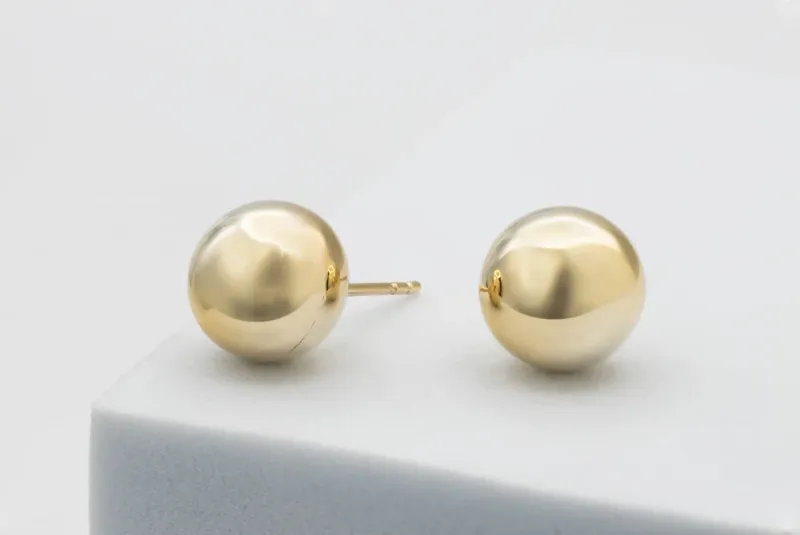 9ct Yellow Gold Ball Stud Earrings 2.3g