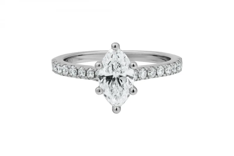 Platinum Marquise Diamond Engagement Ring 1.01ct GIA Certified