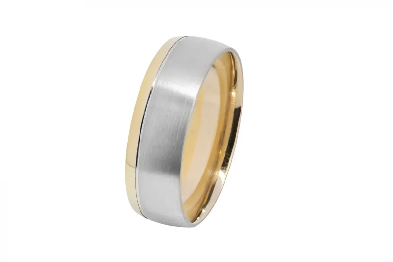 9ct White & Yellow Gold Two-Tone Wedding Ring 5.6g