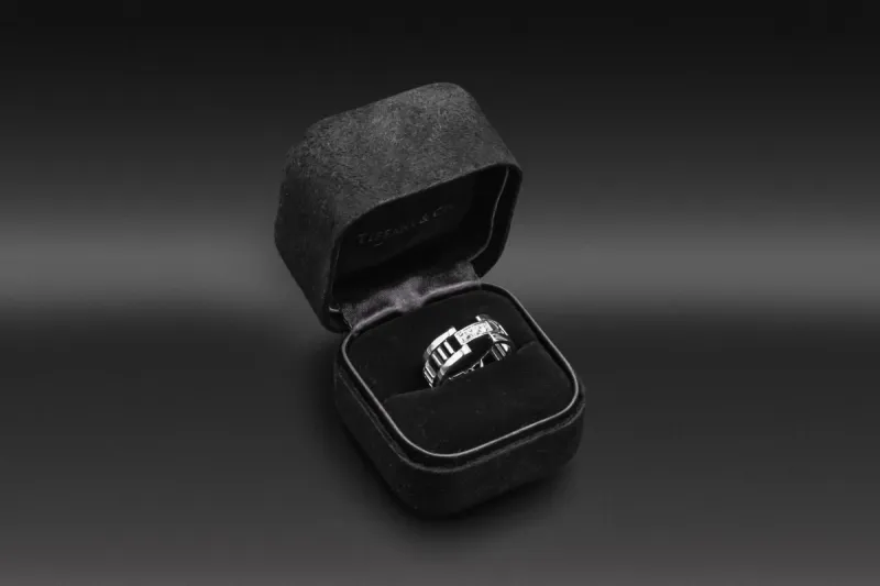 Tiffany & Co. 18ct White Gold Diamond Wedding Band Atlas 0.10ct