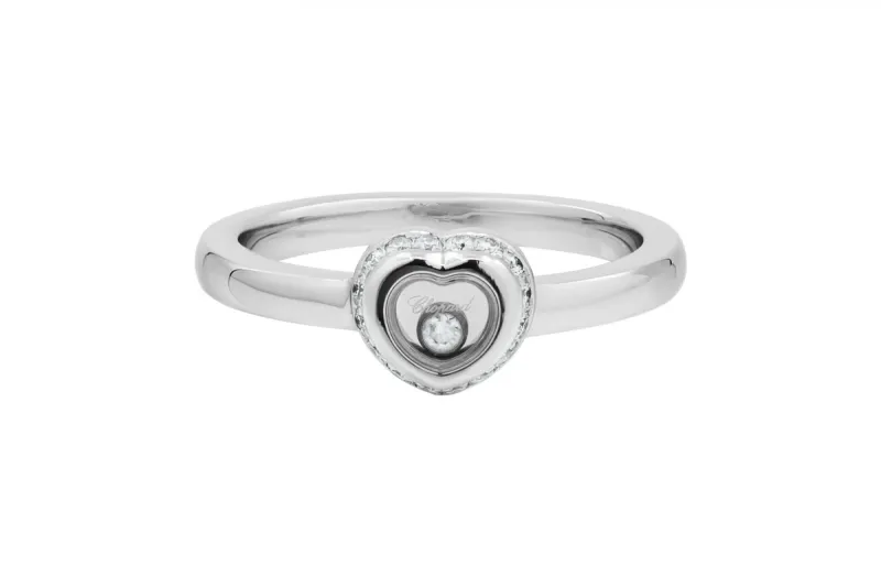 Chopard Miss Happy White Gold & Diamond Heart Ring 0.14ct