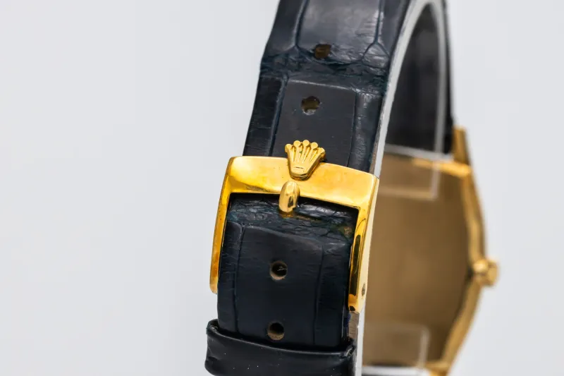 Rolex Cellini 31mm 18ct Yellow Gold Black Leather 3805 1984