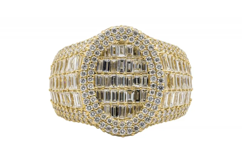 9ct Yellow Gold Diamond Baguette Ring 3.57ct