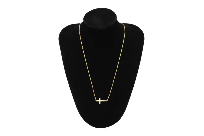 9ct Yellow Gold Chain And Cross 1.8g