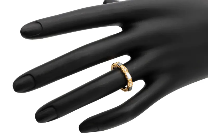 Bvlgari 18ct Rose Gold Serpenti Viper Ring 0.21ct