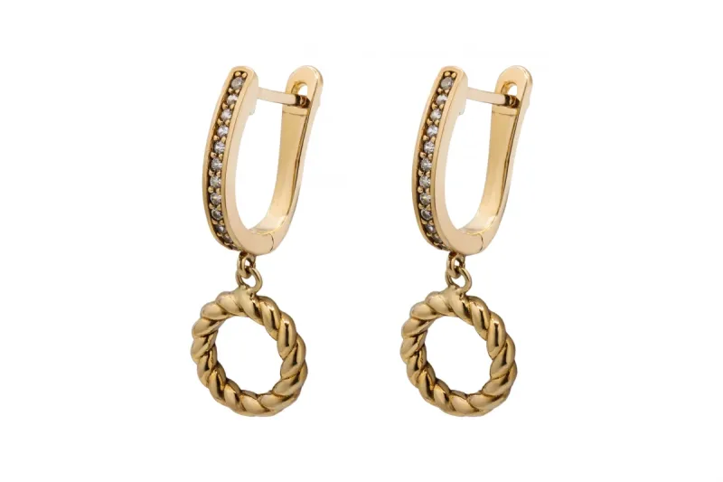 9ct Yellow Gold Cubic Zirconia Earrings 3.3g