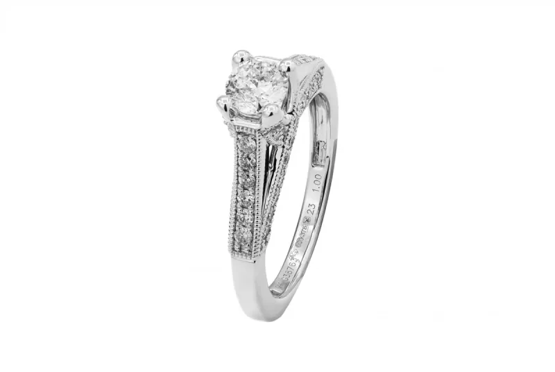 9ct White Gold Diamond Engagement Ring 0.81ct