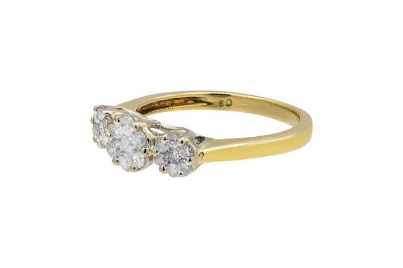 18ct Yellow Gold Diamond Flower Ring 0.14ct 3.27g