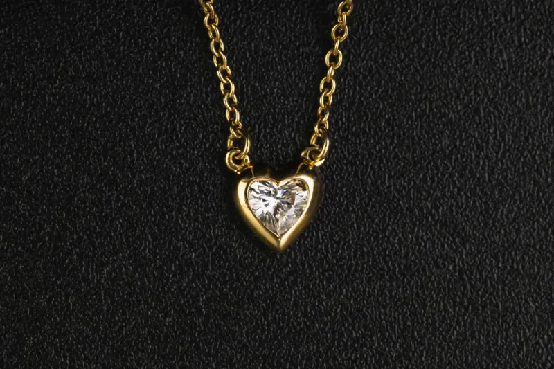 Tiffany & Co. Visor Yard Heart Diamond 18ct Yellow Gold Necklace 0.17ct