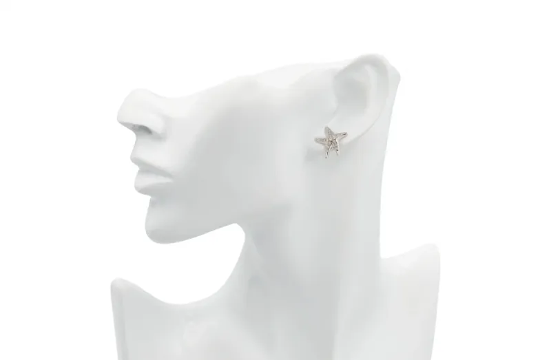 18ct White Gold Tiffany & Co. Elsa Peretti Vintage Diamond Starfish Studs 0.30ct