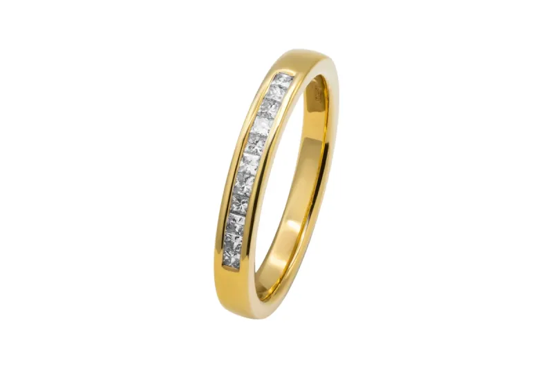 18ct Yellow Gold Princess Cut Diamond Ring 0.22ct