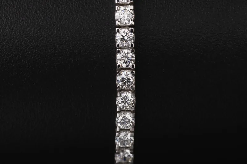Sterling Silver Lab Grown Brilliant Cut Diamond Tennis Bracelet 4.07ct