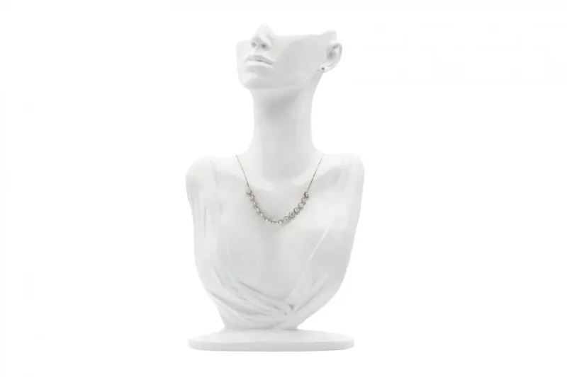 18ct White Gold Diamond Halo Statement Necklace 7.80ct