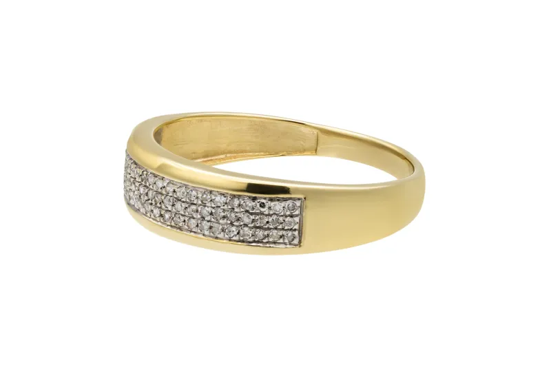 9ct Yellow Gold Micropave Diamond Wedding Band 0.30ct