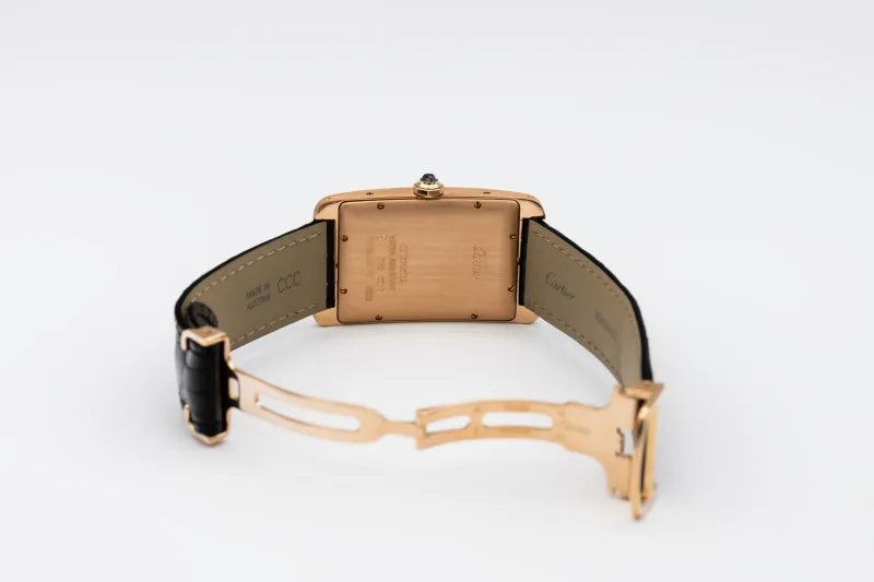 Cartier Tank Americaine 45.1x26.6mm Black Leather W2609156/2505 Circa 2010