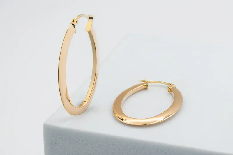 9ct Yellow Gold Hoop Earrings 1.9g