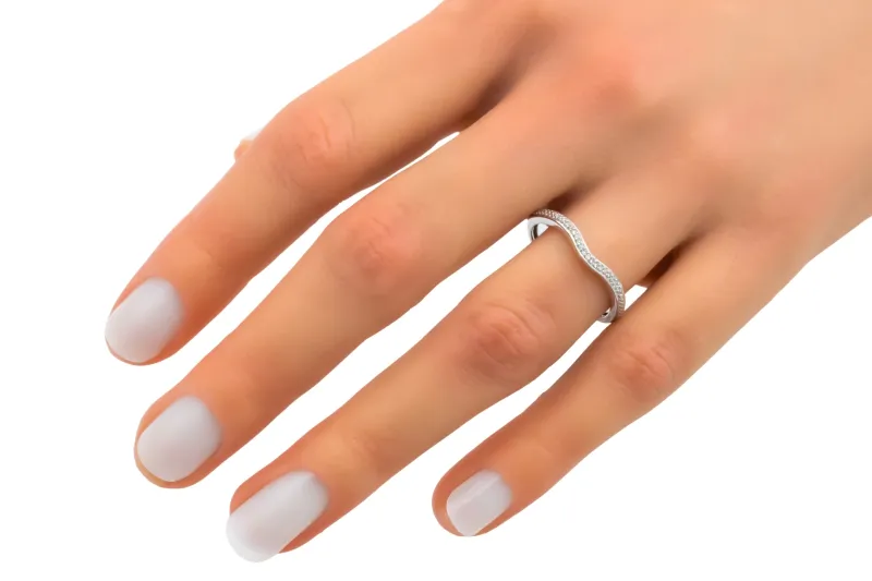 9ct White Gold Diamond Eternity Band Ring 0.10ct