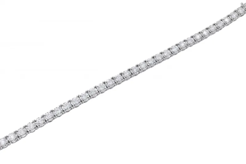 18ct White Gold Round Brilliant Diamond Tennis Bracelet 1.93ct