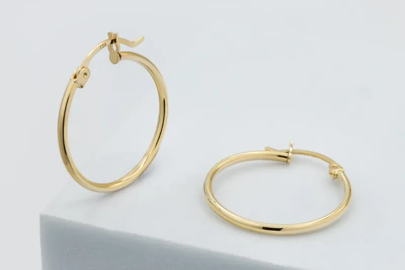 9ct Yellow Gold Hoop Earrings 1.6g