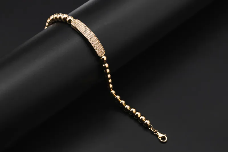 9ct Rose Gold Cubic Zirconia Bracelet 9g