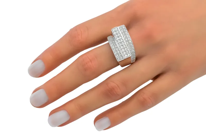 14ct White Gold Diamond Ring 1ct 12.4g