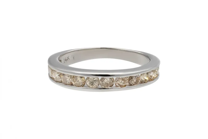 14ct White Gold Channel Set Diamond Eternity Wedding Band 0.50ct 2.6g