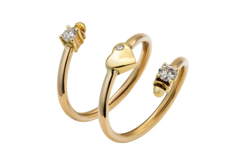 18ct Yellow Gold Diamond String Ring 0.21ct