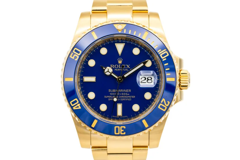 Rolex Submariner 40mm 18ct Yellow Gold Oyster 116618LB 2010