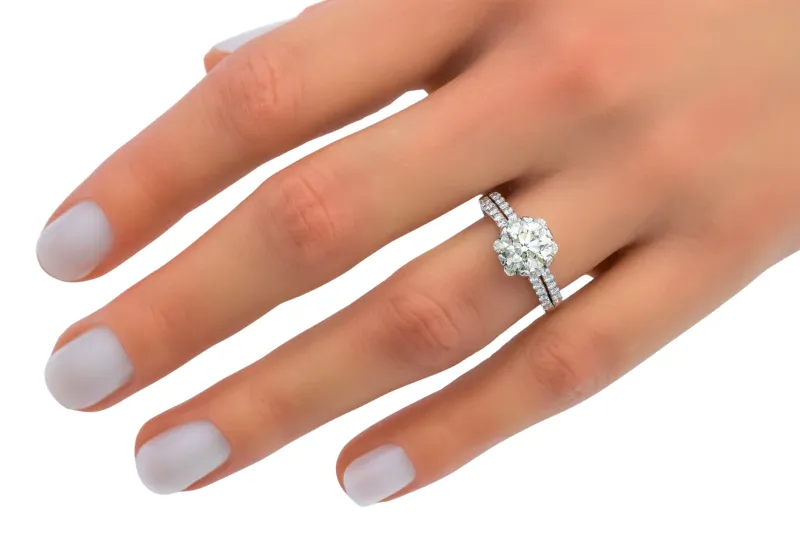 18ct White Gold Round Brilliant Diamond Split Shank Engagement Ring 2.44ct