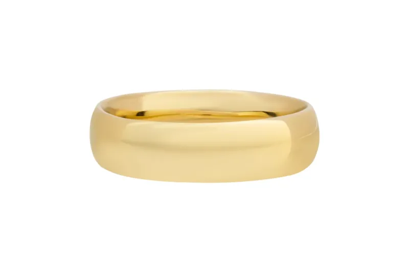 9ct Yellow Gold D-Shape Wedding Band 1.5g