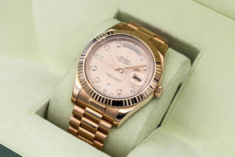 Rolex Day-Date II 41mm 18ct Rose Gold Rose Presidential 218235 2015