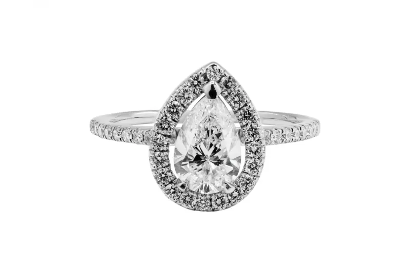 18ct White Gold Round Brilliant Diamond Engagement Ring 0.95ct GIA Certified