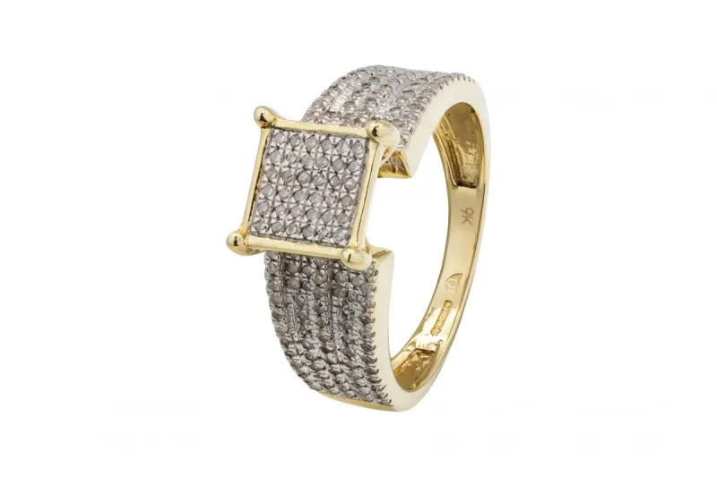 9ct Yellow Gold Diamond Ring 0.54ct 4.6g
