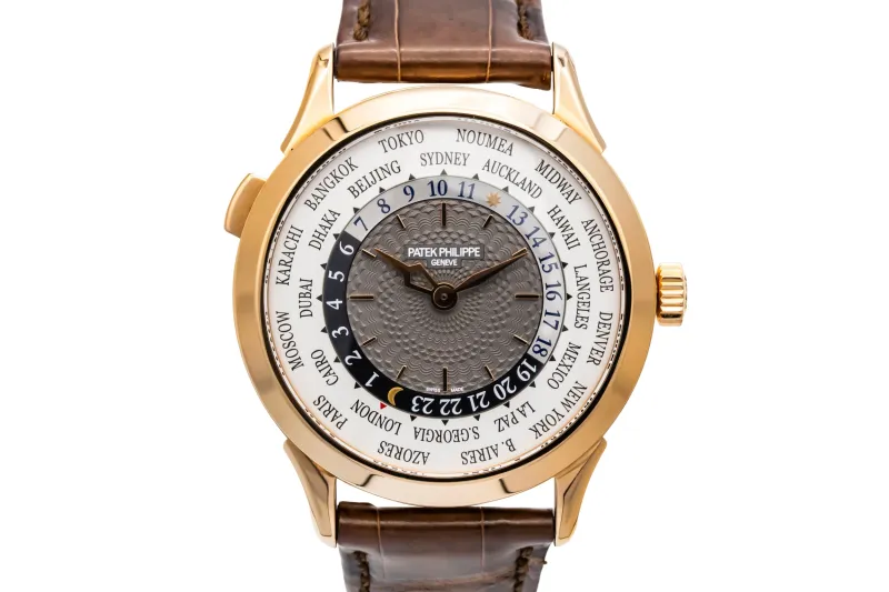 Patek Philippe World Time 39.5mm Brown Leather 5130R-001 Circa 2010