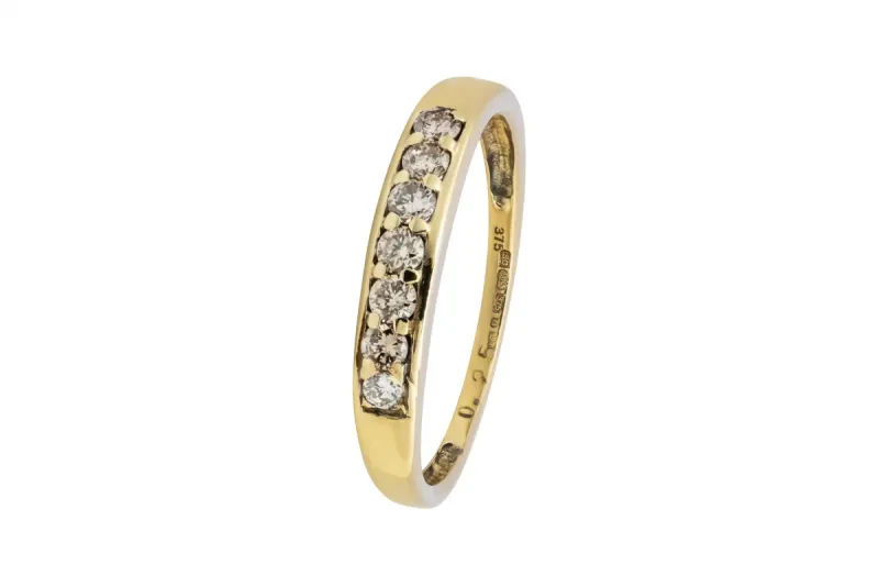 9ct Yellow Gold Diamond Wedding Band 0.25ct