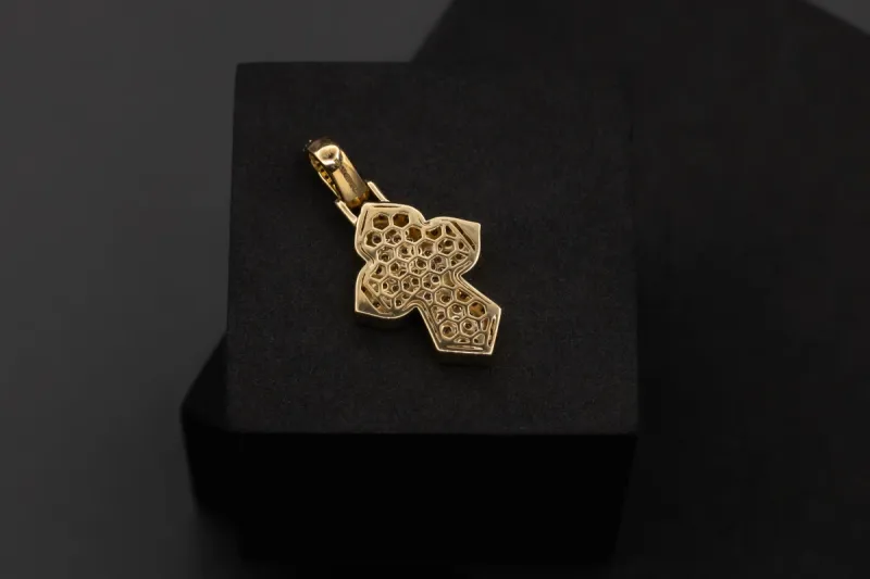 9ct Yellow Gold Diamond Cross Pendant 1.22ct