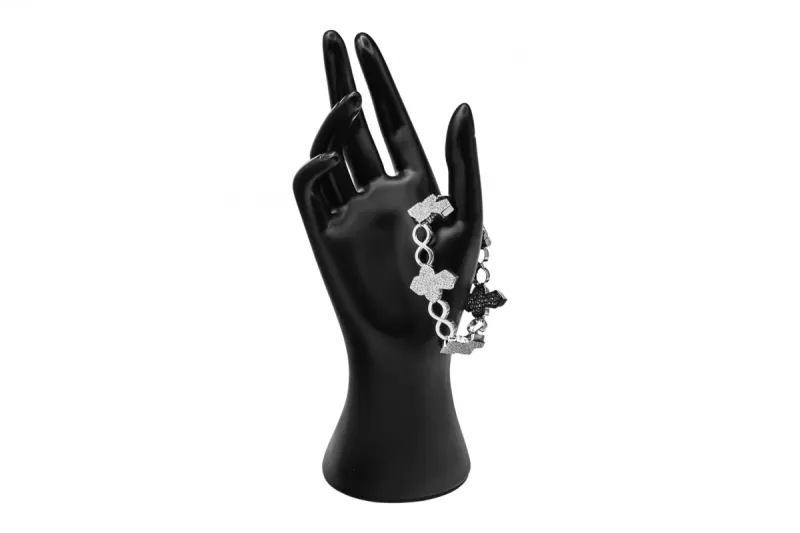 9ct White Gold Diamond Cross Bracelet 5.50ct