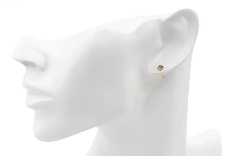 18ct Rose Gold Rubover Diamond Stud Earrings  1.3g
